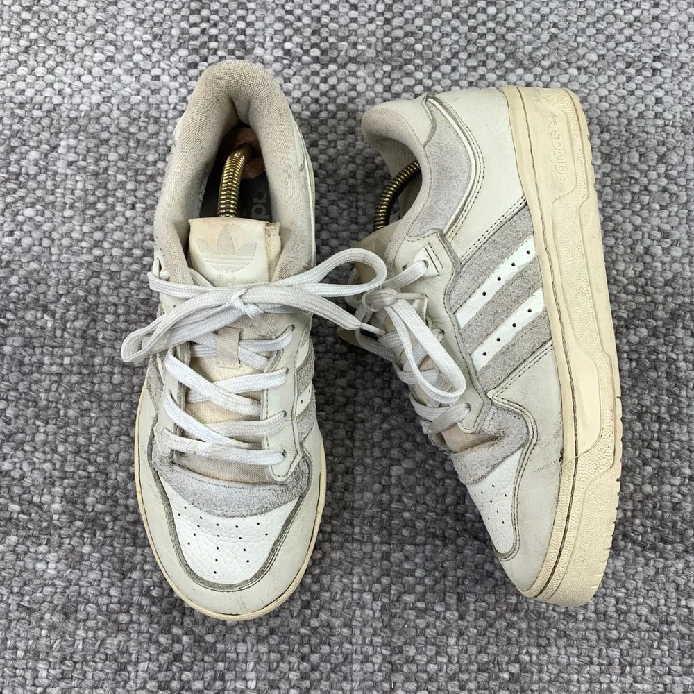 Adidas Forum Low Sneakers Mens 7.5 Off White Cream Leather IE7139 Retro